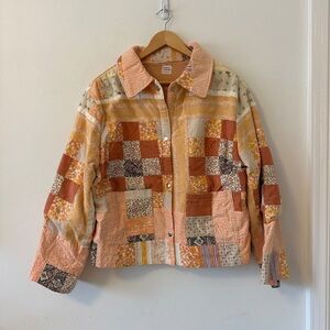 Vintage Patchwork Utility Jacket - Multicolor